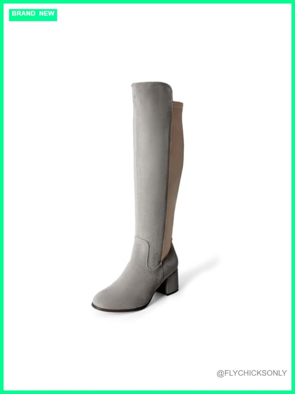 Women's Knee High Stretchy Fashion Boots Block Heel Zip Up